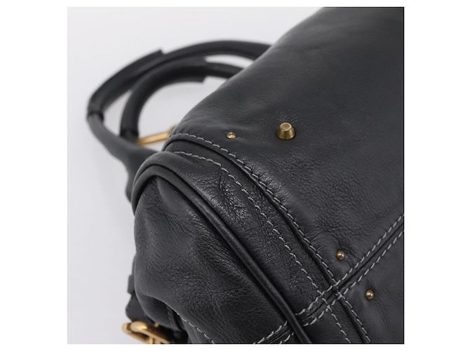 Chloé Chloe Paddington Hand Bag Leather Black Gold - vista 11