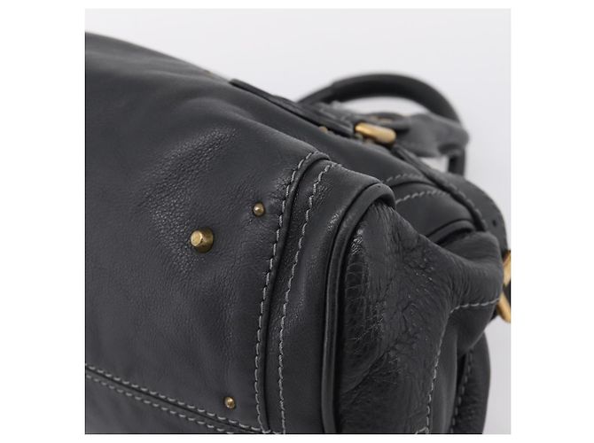 Chloé Chloe Paddington Hand Bag Leather Black Gold - vista 12