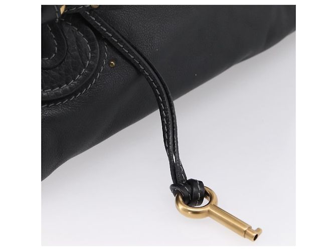 Chloé Chloe Paddington Hand Bag Leather Black Gold - vista 15