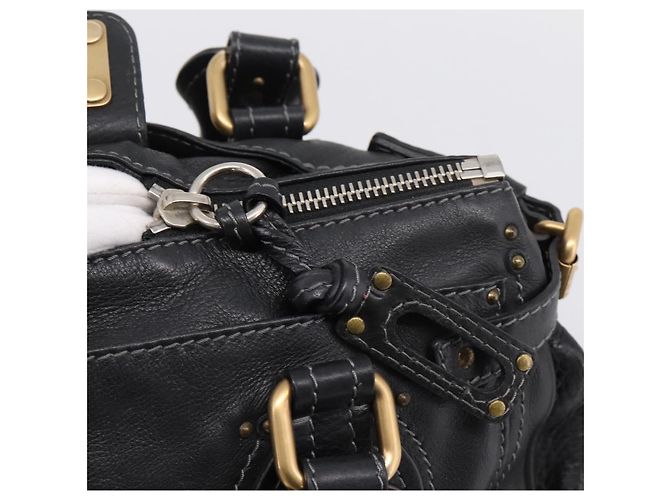 Chloé Chloe Paddington Hand Bag Leather Black Gold - vista 18