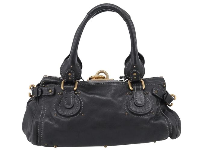 Chloé Chloe Paddington Hand Bag Leather Black Gold - vista 3
