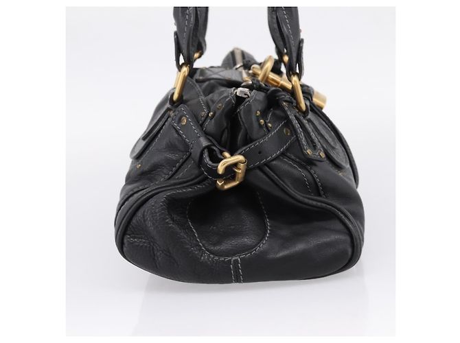 Chloé Chloe Paddington Hand Bag Leather Black Gold - vista 4