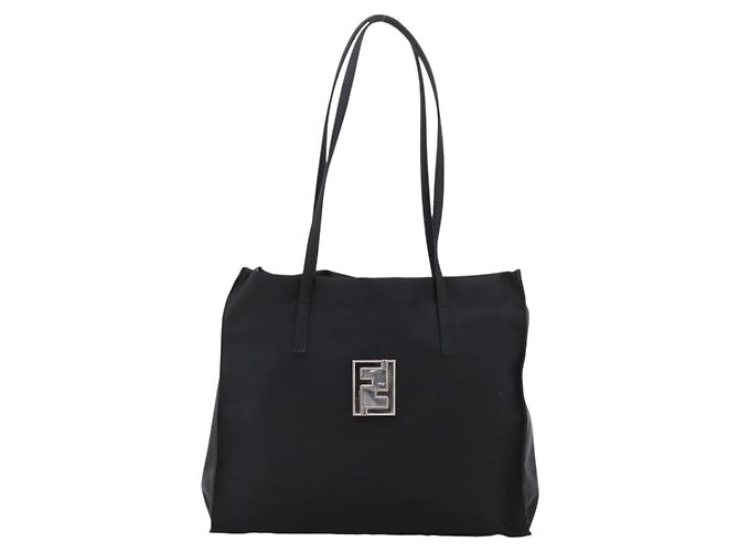 FENDI Shoulder Bag Nylon Black Silver - vista 13