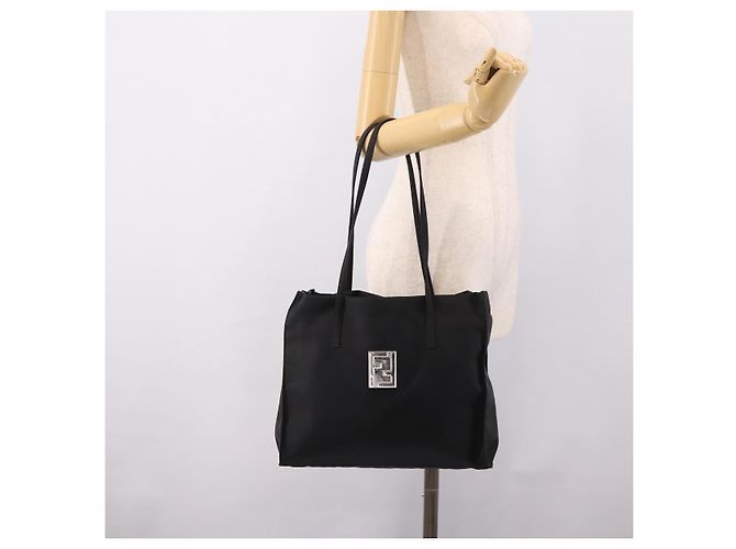 FENDI Shoulder Bag Nylon Black Silver - vista 22