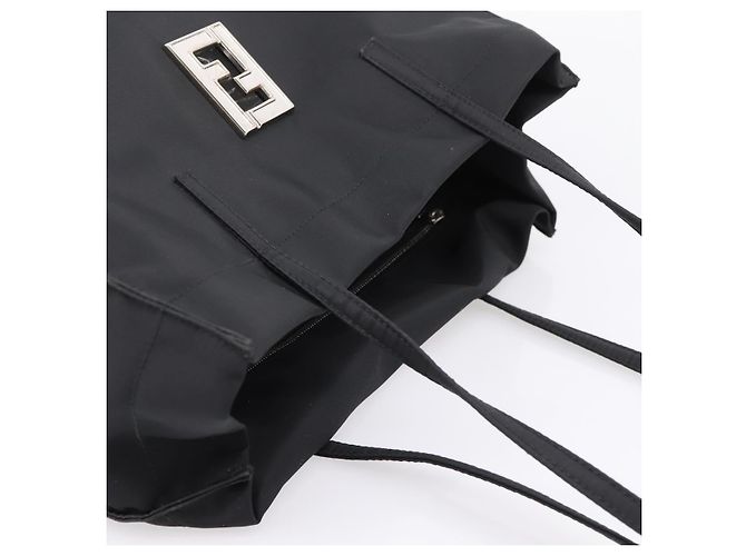 FENDI Shoulder Bag Nylon Black Silver - vista 6