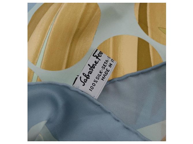 Salvatore Ferragamo Cartier Scarf Silk 2 Set Light Blue - vista 17