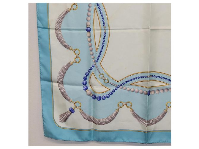 Salvatore Ferragamo Cartier Scarf Silk 2 Set Light Blue - vista 5