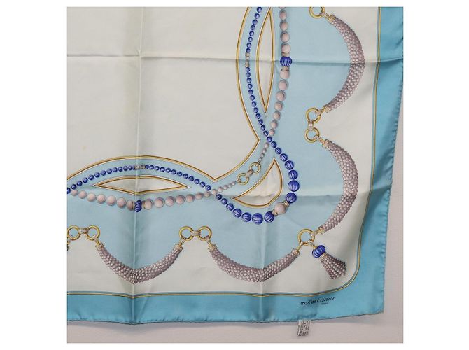 Salvatore Ferragamo Cartier Scarf Silk 2 Set Light Blue - vista 6