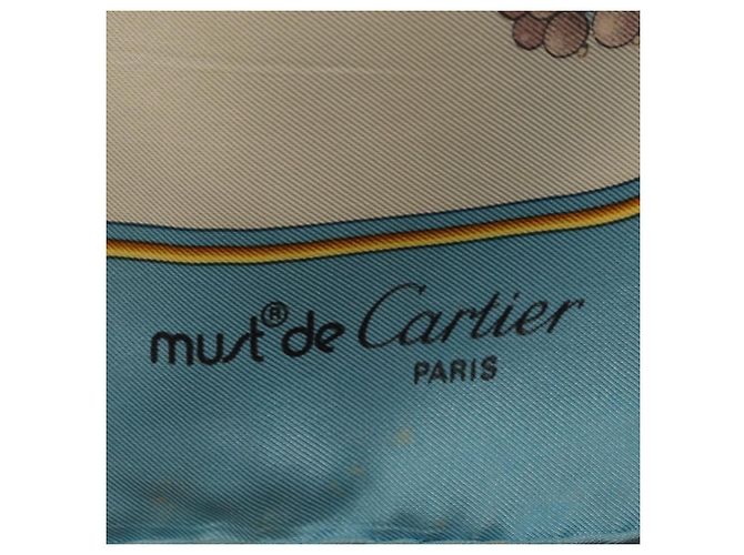 Salvatore Ferragamo Cartier Scarf Silk 2 Set Light Blue - vista 7
