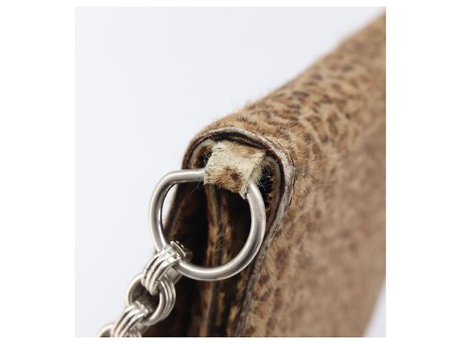 Bottega Veneta Chain Shoulder Bag Harako leather Brown Silver - vista 10