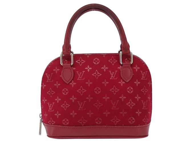 LOUIS VUITTON Monogram Satin Little Alma Hand Bag Red M92350 LV - vista 13