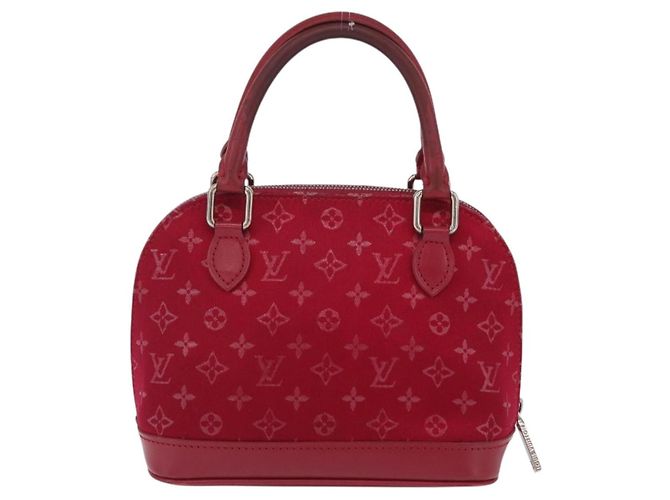 LOUIS VUITTON Monogram Satin Little Alma Hand Bag Red M92350 LV - vista 2