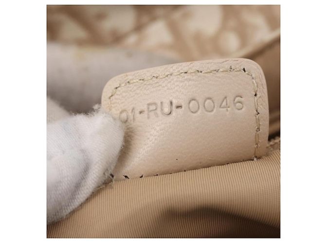 Christian Dior Trotter Canvas Romantic Hand Bag PVC Beige Silver - vista 12