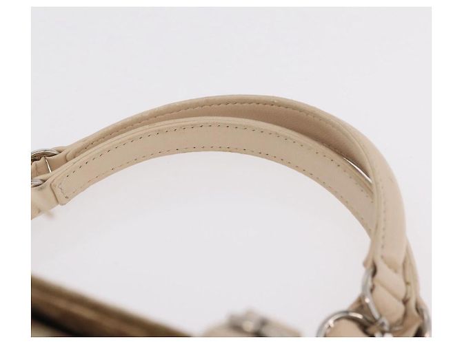 Christian Dior Trotter Canvas Romantic Hand Bag PVC Beige Silver - vista 16