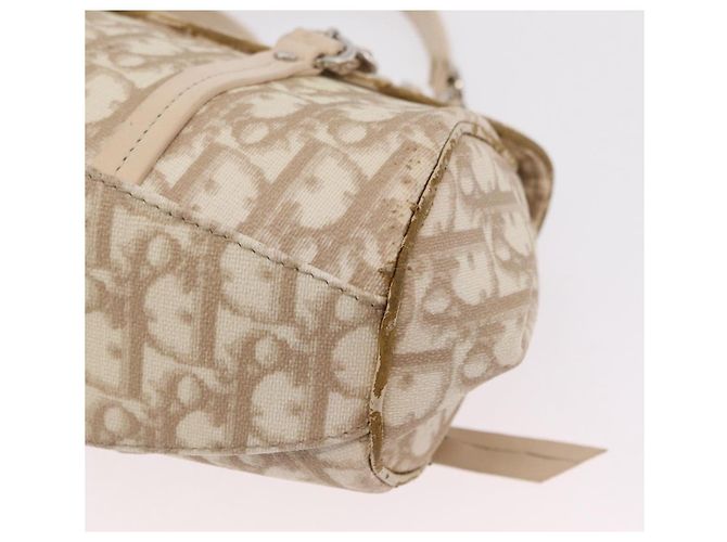 Christian Dior Trotter Canvas Romantic Hand Bag PVC Beige Silver - vista 20