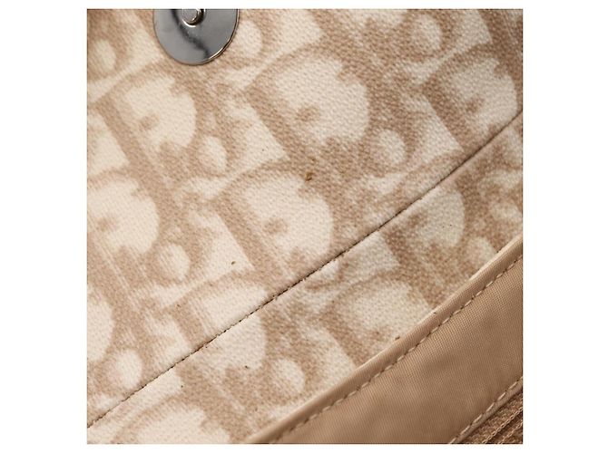 Christian Dior Trotter Canvas Romantic Hand Bag PVC Beige Silver - vista 24