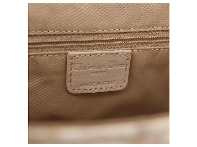 Christian Dior Trotter Canvas Romantic Hand Bag PVC Beige Silver - vista 25