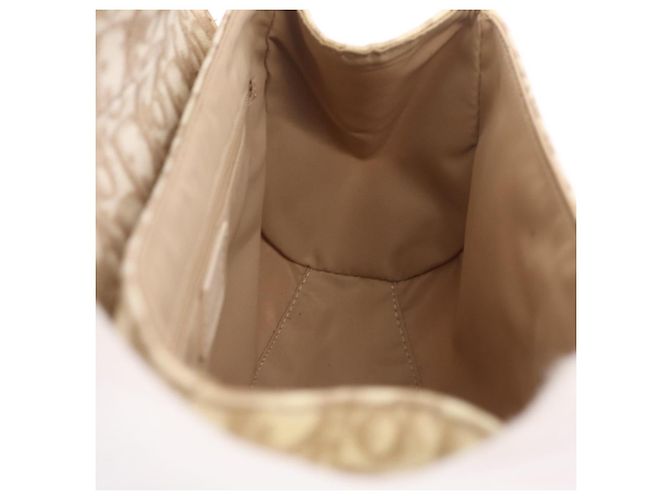 Christian Dior Trotter Canvas Romantic Hand Bag PVC Beige Silver - vista 26