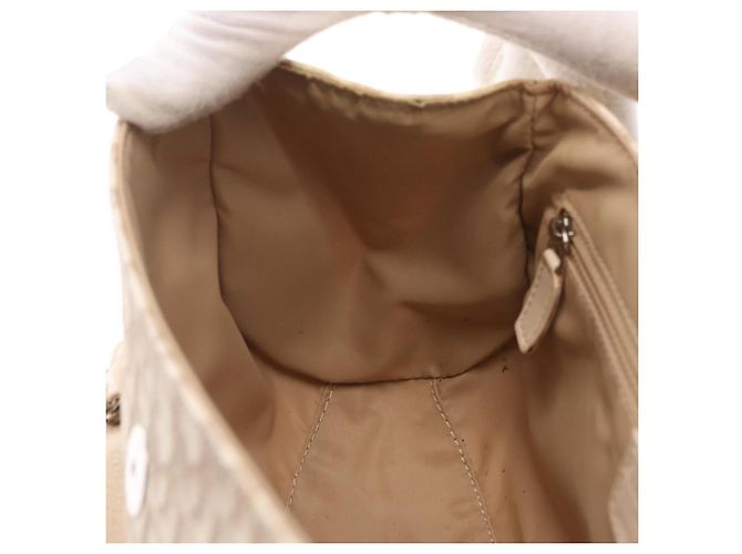 Christian Dior Trotter Canvas Romantic Hand Bag PVC Beige Silver - vista 27