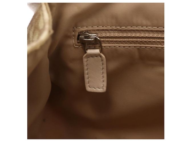 Christian Dior Trotter Canvas Romantic Hand Bag PVC Beige Silver - vista 28