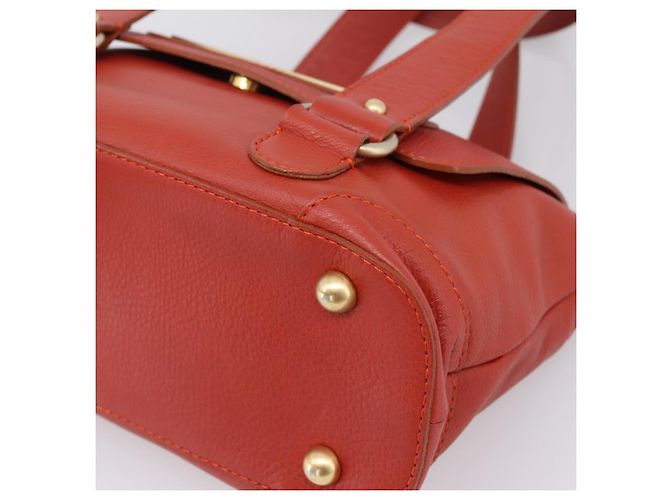 Chloé Chloe Tote Bag Leather Red Gold - vista 10