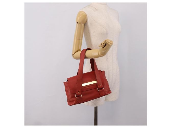 Chloé Chloe Tote Bag Leather Red Gold - vista 21