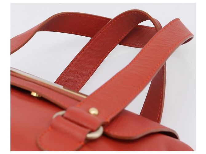 Chloé Chloe Tote Bag Leather Red Gold - vista 8