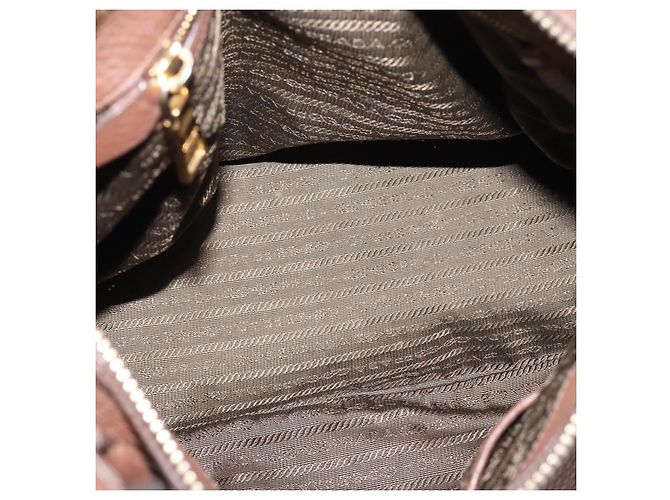 PRADA Hand Bag Vittero Dino Leather 2way Brown Gold - vista 11