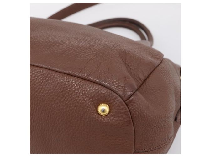 PRADA Hand Bag Vittero Dino Leather 2way Brown Gold - vista 17