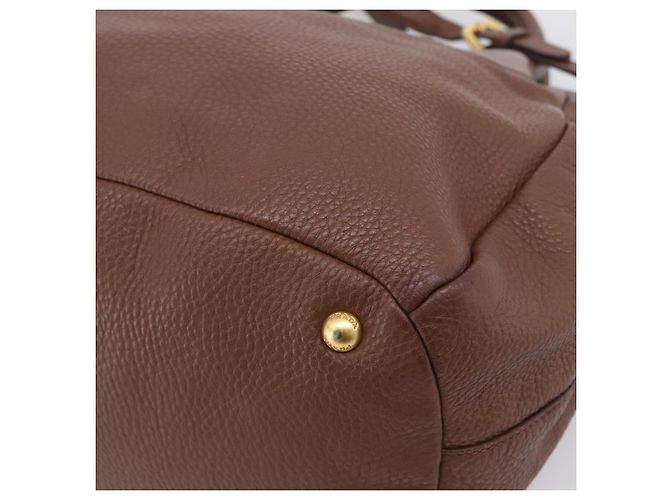 PRADA Hand Bag Vittero Dino Leather 2way Brown Gold - vista 19