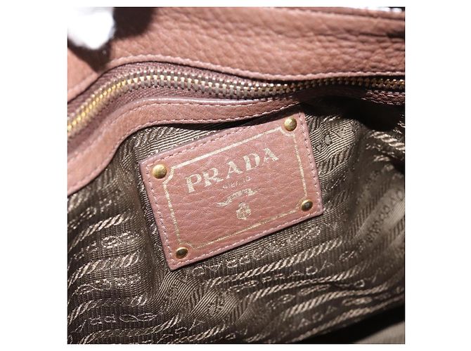 PRADA Hand Bag Vittero Dino Leather 2way Brown Gold - vista 23