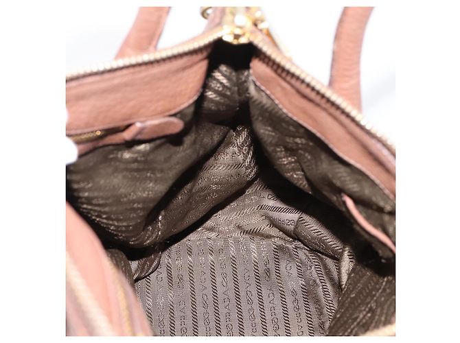 PRADA Hand Bag Vittero Dino Leather 2way Brown Gold - vista 25