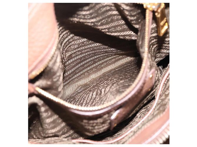 PRADA Hand Bag Vittero Dino Leather 2way Brown Gold - vista 27