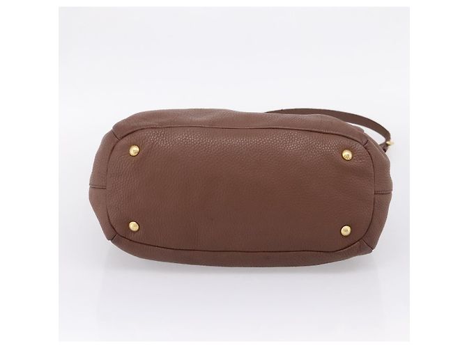PRADA Hand Bag Vittero Dino Leather 2way Brown Gold - vista 5
