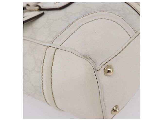 GUCCI GG Supreme Sherry Line Hand Bag PVC White Gold - vista 10