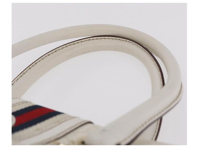 GUCCI GG Supreme Sherry Line Hand Bag PVC White Gold - vista 14