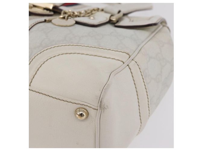 GUCCI GG Supreme Sherry Line Hand Bag PVC White Gold - vista 15