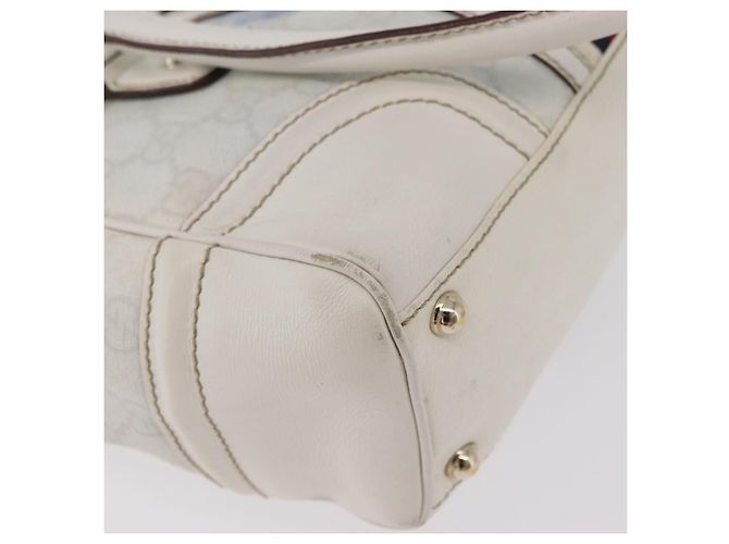 GUCCI GG Supreme Sherry Line Hand Bag PVC White Gold - vista 16