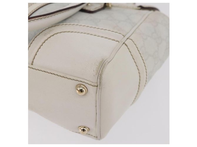 GUCCI GG Supreme Sherry Line Hand Bag PVC White Gold - vista 17