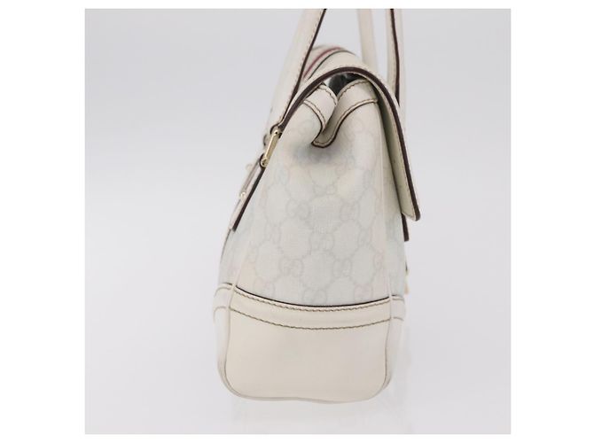 GUCCI GG Supreme Sherry Line Hand Bag PVC White Gold - vista 5