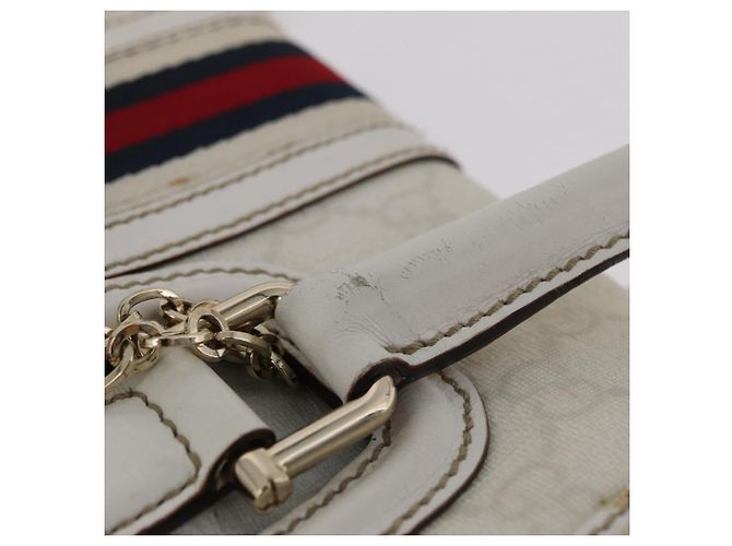 GUCCI GG Supreme Sherry Line Hand Bag PVC White Gold - vista 9