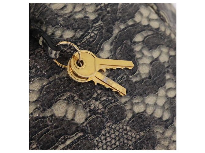 PRADA Hand Bag Leather Gray Gold - vista 21