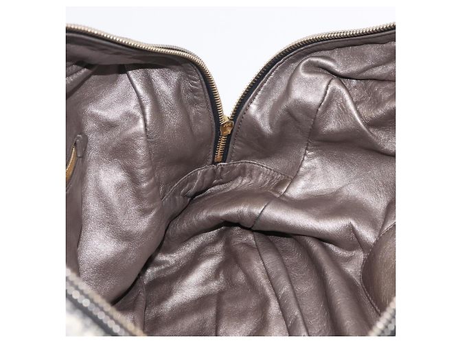 PRADA Hand Bag Leather Gray Gold - vista 23