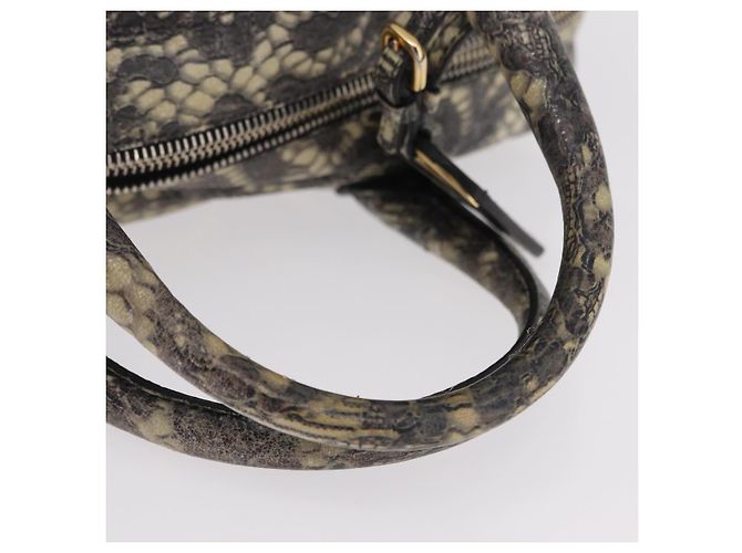 PRADA Hand Bag Leather Gray Gold - vista 7