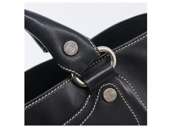 Céline CELINE Boogie Bag Hand Bag Leather Black Silver - vista 10