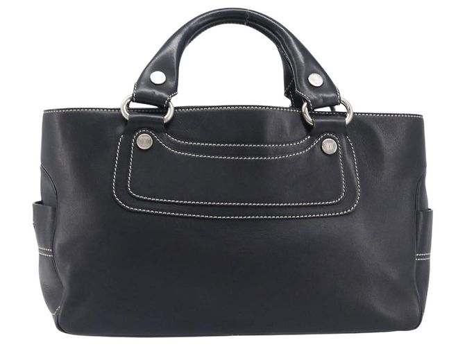 Céline CELINE Boogie Bag Hand Bag Leather Black Silver - vista 13