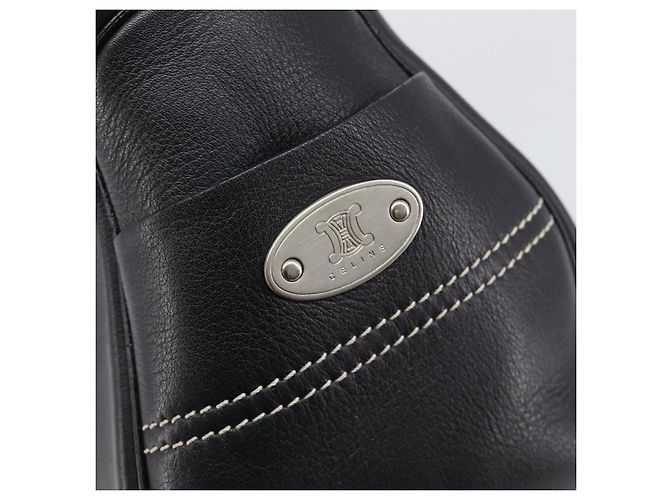 Céline CELINE Boogie Bag Hand Bag Leather Black Silver - vista 17