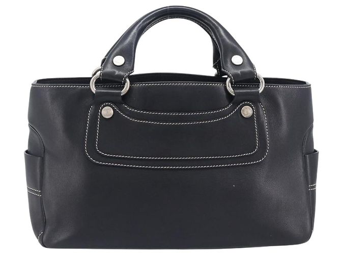 Céline CELINE Boogie Bag Hand Bag Leather Black Silver - vista 2