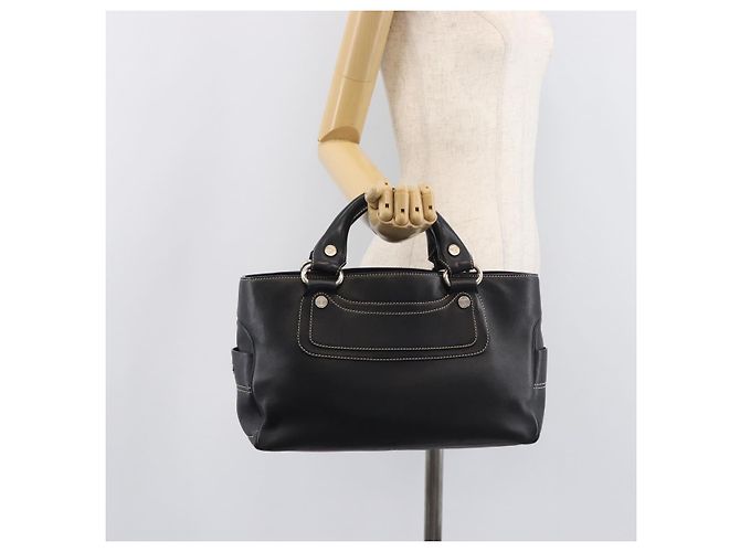 Céline CELINE Boogie Bag Hand Bag Leather Black Silver - vista 24