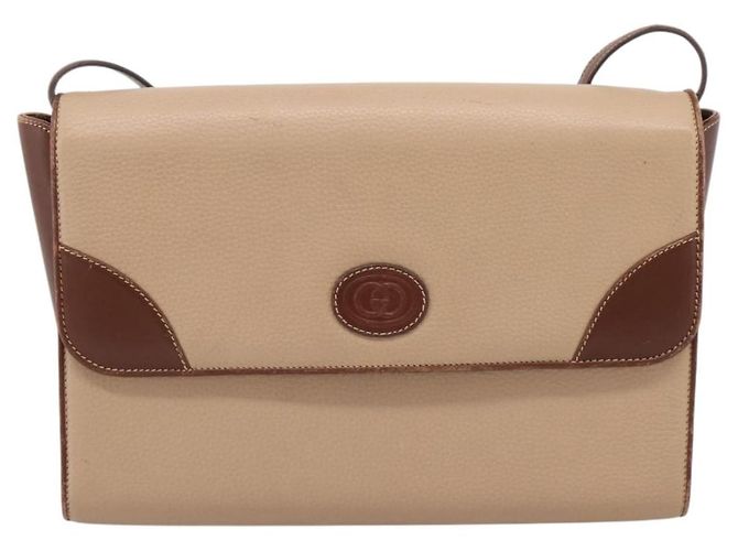 GUCCI Hand Bag Leather Beige Gold - vista 13